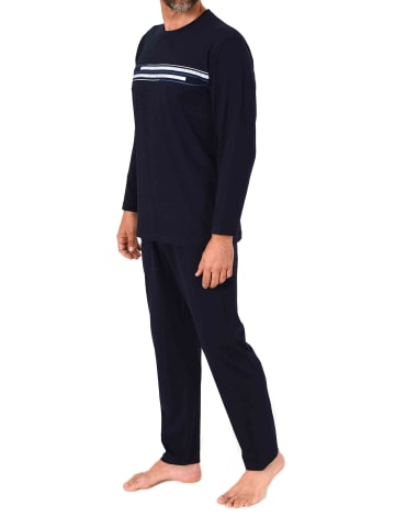 NORMANN Schlafanzug langarm Frontprint in navy1