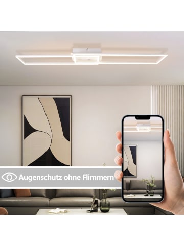 ZMH LED Deckenleuchte in Weiß dimmbar 2-flammige rechteckig Modern 36W Küchenlampe