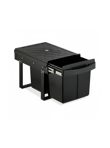relaxdays Einbaumülleimer in Schwarz - 2x 15 l
