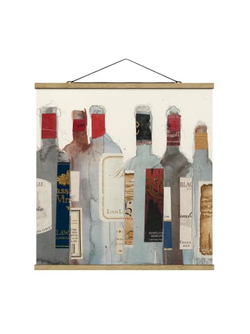 WALLART Stoffbild mit Posterleisten - Wein & Spirituosen I in Blau