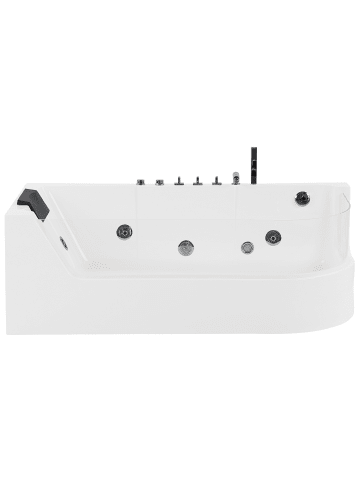 Beliani Eckbadewannen ACUARIO in Weiß - (W) 80 x (H) 59 x (L) 170 cm