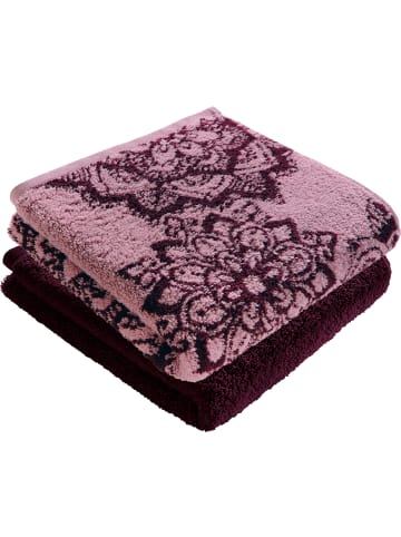 Erwin Müller Frottier, Jacquard Duschtuch 2er-Pack Bühl in beere