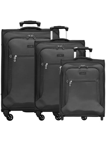 D&N Travel Line 6400 2-4-Rollen Kofferset 3tlg. schwarz I