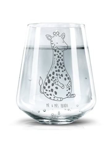 Mr. & Mrs. Panda Trinkglas Giraffe Zufrieden ohne Spruch in Transparent