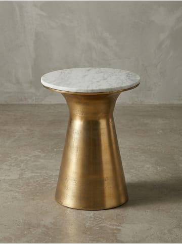 KADIMA DESIGN Beistelltisch Echter Marmor 35x35x45 cm Anstelltisch Metall