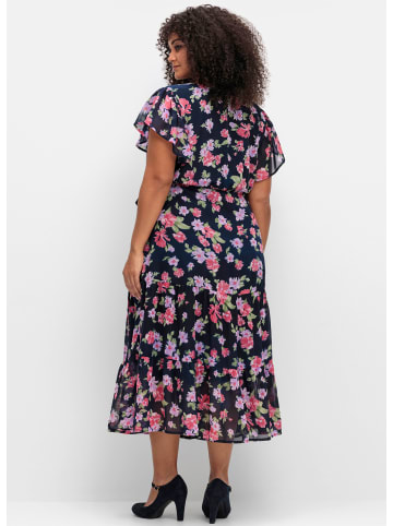 sheego by Joe Browns Chiffonkleid in blau gemustert