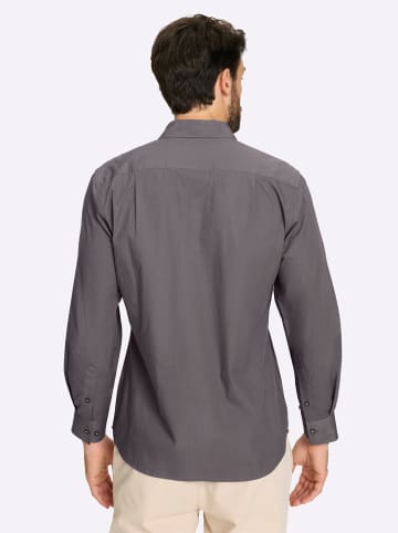 WITT WEIDEN Langarm-Hemd in anthrazit-bedruckt