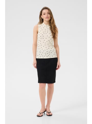 Kaffe Bluse ärmellos KAkatrine Regular fit in Cloud Cream W. Black Dots
