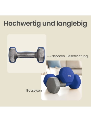 SONGMICS 2er-Set: Hanteln Stefan in Blau - (B)10.5 x (H)9.5 x (T)21 cm