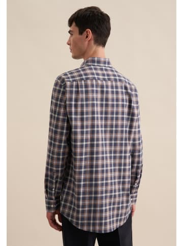 Seidensticker Flanellhemd Regular in Dunkelblau