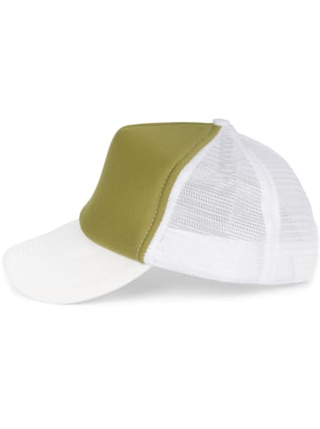 styleBREAKER Mesh Cap in Oliv-Weiß