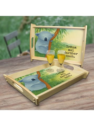 Mr. & Mrs. Panda tablett aus holz Koalabär Design mit Spruch in Weiß