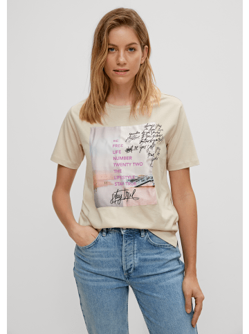 comma CI T-Shirt kurzarm in Beige