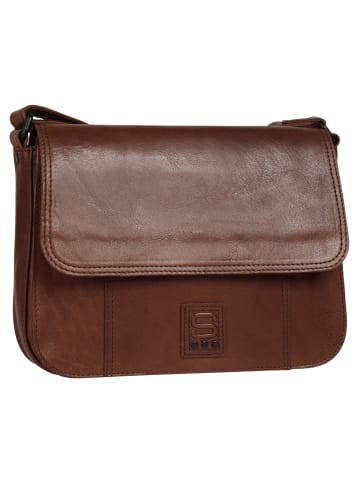 SPIKES & SPARROW Umhängetasche echt Leder in cognac