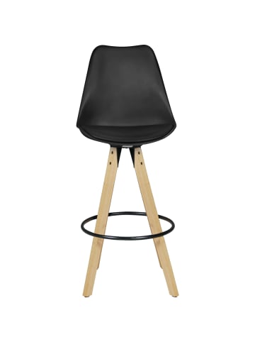 FineBuy Barstuhl in Schwarz / Stoff / 45x45x113