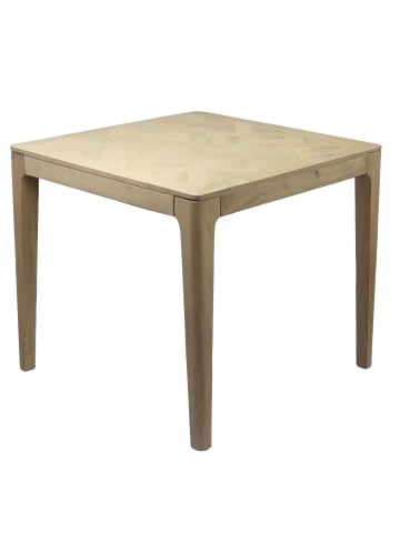 FineBuy Esstisch in Weiß / Mango / 80x80x76