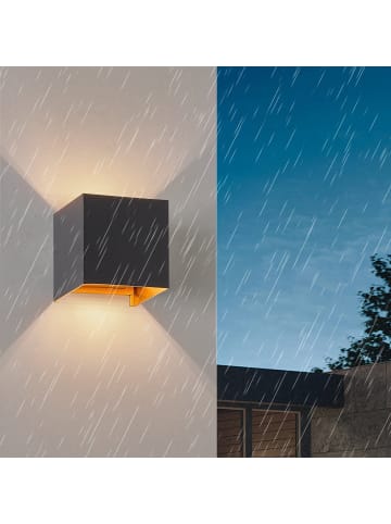 ZMH Wandleuchte LED 1-flammige G9 in schwarzgold 3000K warmweiß IP65 Flurlampe