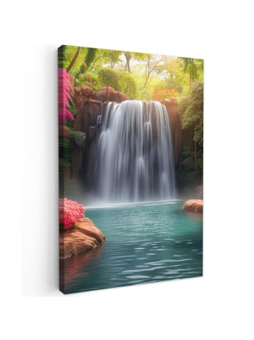 MuchoWow Leinwand bilder Tropischer Wasserfall (BxH)