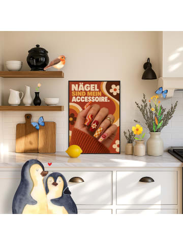 Mr. & Mrs. Panda Plakat Hand verspielt Design mit Spruch in Weiß