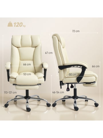 HOMCOM Bürostuhl in Beige 72L x 66B x 121H cm
