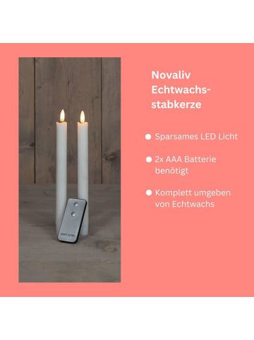 Novaliv Stabkerzen LED mit Timer WEISS 4 Stück WEISS indoor - 6 Stunden - ECHT in Weiß