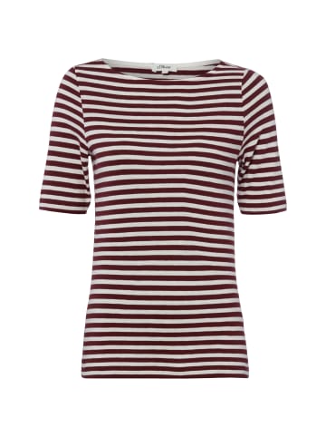 s.Oliver T-Shirt in aubergine weiß