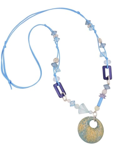 Gallay Kette mit Kunststoffperlen in blau in hellblau