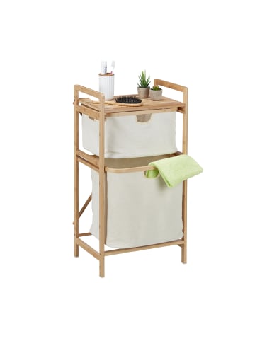 relaxdays Wäschekorb in Natur/ Beige - (B)44 x (H)85 x (T)33 cm