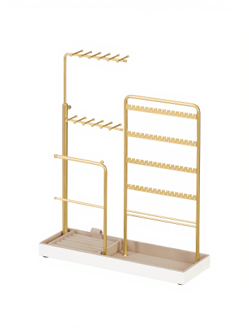 SONGMICS Schmuckständer Caeley in Blassgold - (B)30.6 x (H)(30.9-47.5) x (T)10 cm