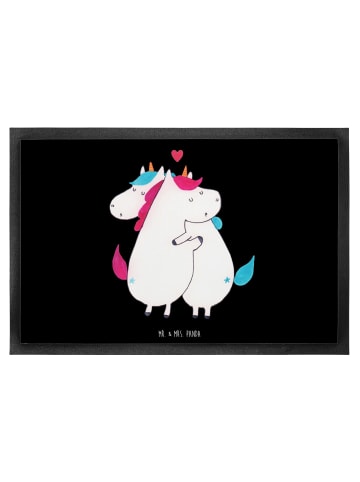 Mr. & Mrs. Panda Türvorleger Einhorn Mitteilung ohne Spruch in Schwarz