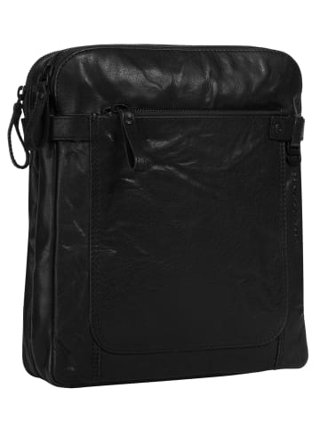 SPIKES & SPARROW Rucksack echt Leder in schwarz