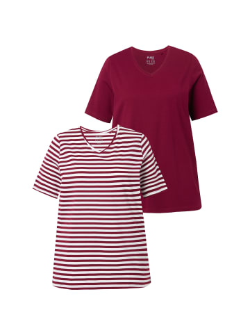 Ulla Popken Shirt in dunkel kirschrot