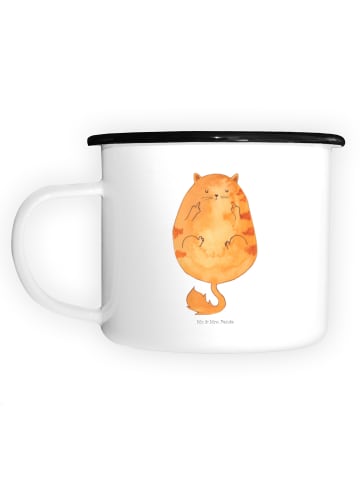 Mr. & Mrs. Panda Teetasse Katze Frühaufsteher ohne Spruch in Weiß