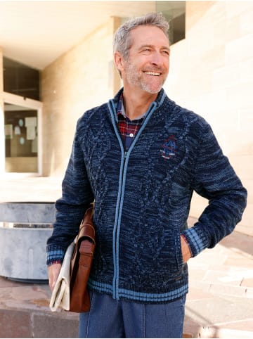 WITT WEIDEN Strickjacke in marine-mittelblau-meliert