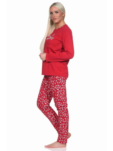 NORMANN langarm Schlafanzug Pyjama - 77370 in rot