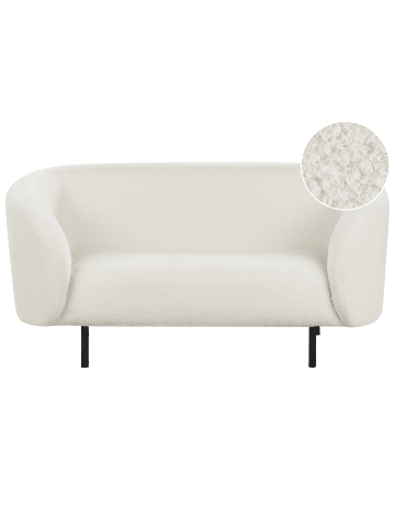 Beliani 2-Sitzer Sofa LOEN in Weiß/Schwarz - (W) 155 x (H) 79 x (L) 70 cm