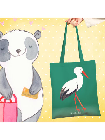 Mr. & Mrs. Panda Tote Bag Storch ohne Spruch in Mint