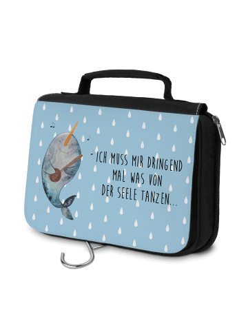 Mr. & Mrs. Panda Kulturbeutel Narwal Gitarre mit Spruch in Blau Pastell