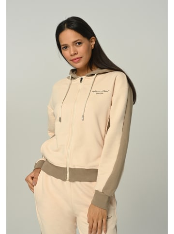 Tom Barron Trainingsanzug Women Regular Tracksuit With Zipper Top And Emboidery Design in ecru