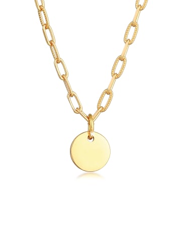 Elli Halskette 925 Sterling Silber Kreis, Plättchen in Gold