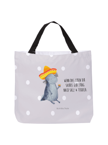 Mr. & Mrs. Panda Schultasche Axolotl Tequila mit Spruch in Grau Pastell