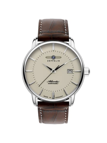 Zeppelin Automatikuhr Zeppelin Herren Armbanduhr Atlantic GMT 8452-5 in beige