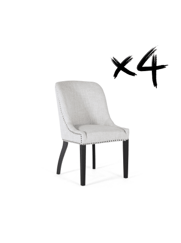 Giner y Colomer 4-er Set: Stühle aus grauem Stoff in Gray