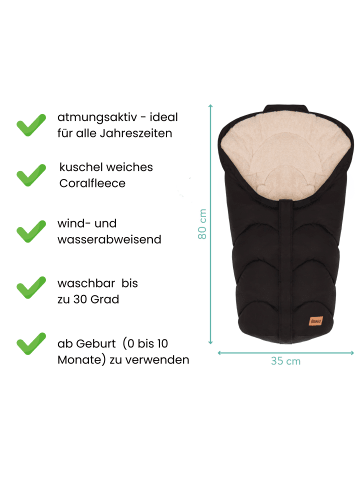 fillikid Winterfußsack Torre Exklusiv in Schwarz
