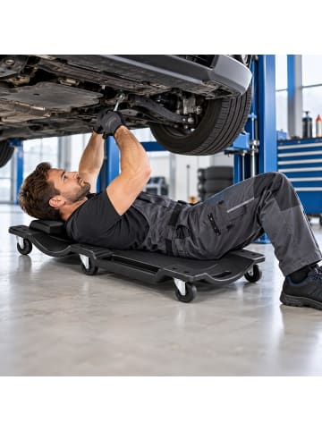 relaxdays Rollbrett Werkstatt in Schwarz - (B)48 x (H)12 x (T)102 cm