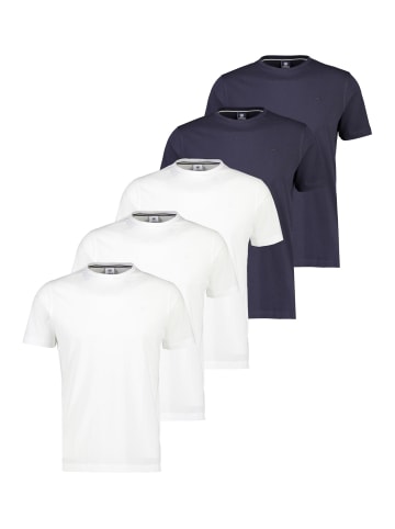 Lerros T-Shirt Basic in Weiß / Dunkelblau