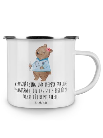 Mr. & Mrs. Panda Becher Pflegekraft Wertschätzung mit Spruch in Weiß