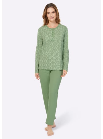 WITT WEIDEN Schlafanzug in eucalyptus-ecru-bedruckt