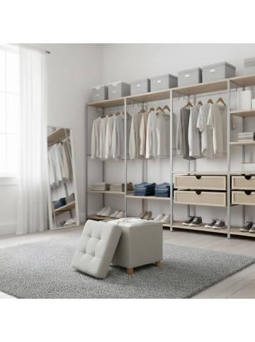 relaxdays Hocker in Hellgrau - (B)38 x (H)38 x (T)38 cm