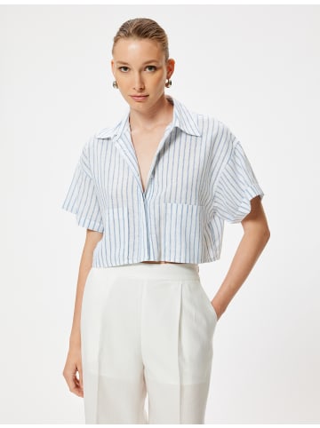 KOTON Shirt in Blau Gestreift